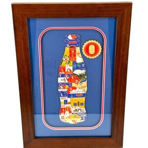 Coca Cola Sydney 2000 Olympic Pin of the Day Set Framed Bottle Puzzle 17 Pins